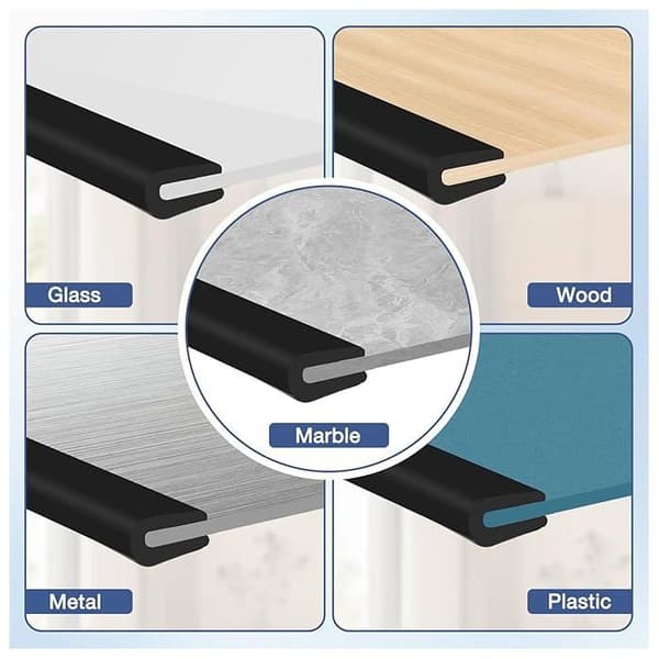 U-formet tætning - XVX - Pladekantbeskytter - Fleksibelt gummi - 3m, 2mm - Sort