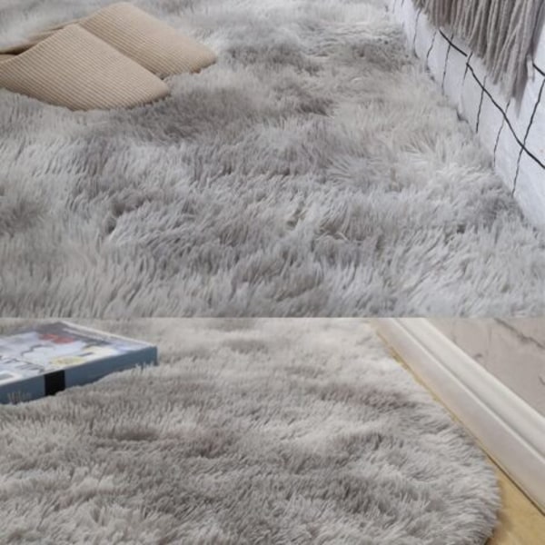 Mjuk och halkfri shaggymatta för vardagsrum (60 x 160 cm) - Långhårig sovrumsmatta - Mjuk och bekväm - Stor tvättbar barnrumsmatta för sovrum,