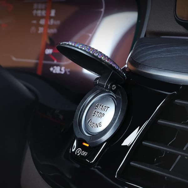 Car Engine Start/Stop Button Cover, Universal Car Start Button Protective Shell, Ignition Switch Decorative Ring, Anti-scratch