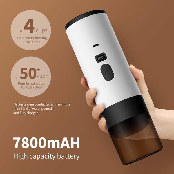 3-in-1 Portable Coffee Maker 72W Coffee Machine Portable Coffee Maker 12V Rechargeable Espresso Coffee USB Espresso Coffee with Capsules Orange