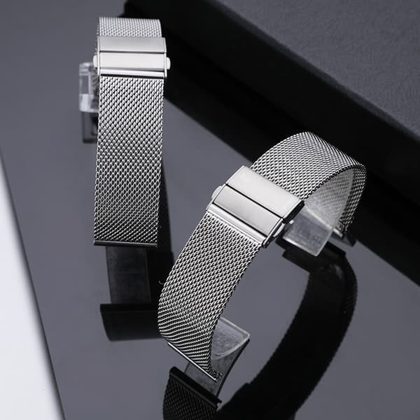 Mesh-armbånd Quick Release-armbånd Milanese rustfrit stål mesh-armbånd til udskiftning, One Size urspænde passer til Apple Watch sølv Silver 18mm