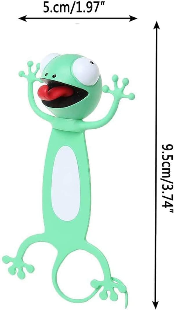 Underbara bokmärken, roliga 3D-tecknade bokmärken djur läsbokmärken för studenter kontorsmaterial Gecko Gecko
