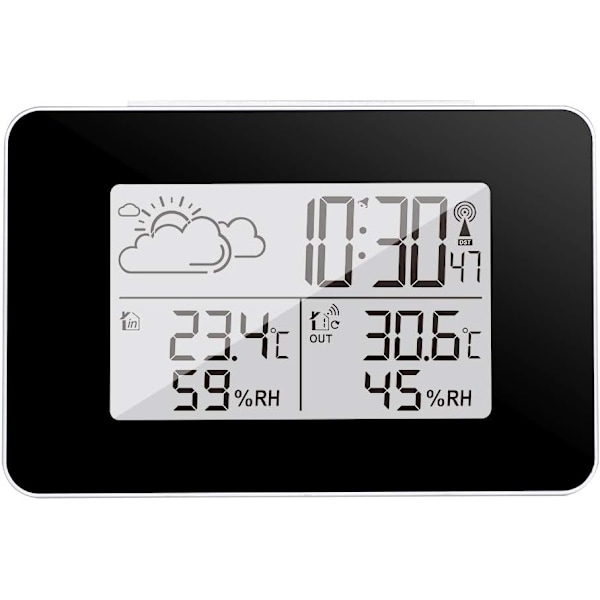 Trådlös väderstation Digital väderstation Inomhus- och utomhusväderstation Prognos Termometer Sensor Klocka Hemmahygrometer