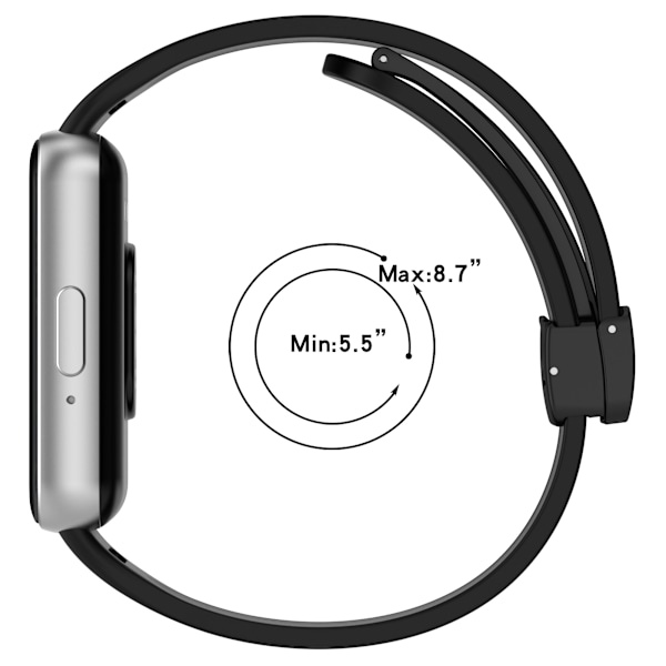 Silikonarmband med magnetisk stängning för Samsung Galaxy Fit 3 (SM-R390) Svart Sort
