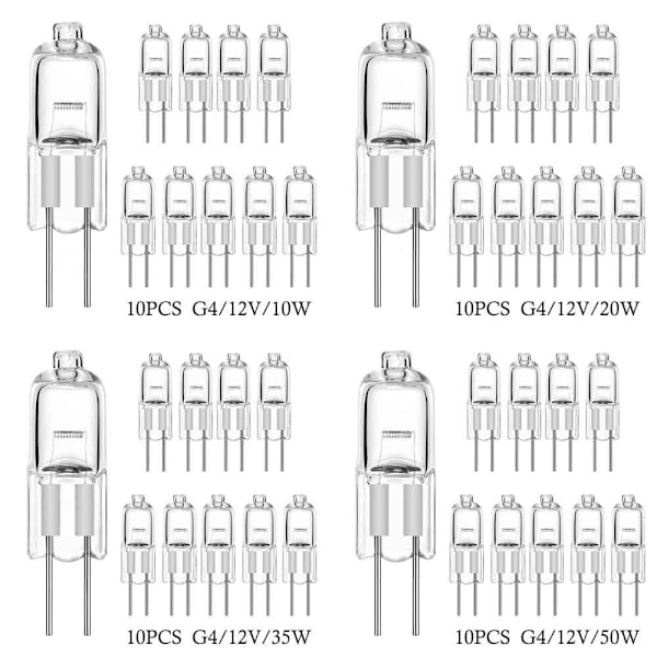 10 stk halogenpærer kapsellamper G4-12V-10W G4-12V-10W G4-12V-10W