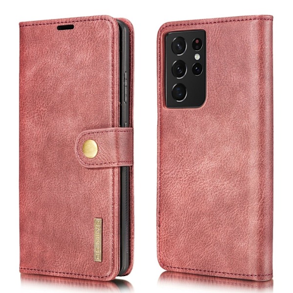 DG.MING 2-in-1 Magnet Wallet Samsung Galaxy S21 Ultra Red