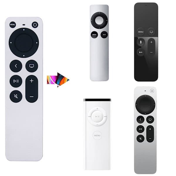 Universell fjernkontroll for Apple TV 4K Kompatibel erstatningsfjernkontroll Hvit