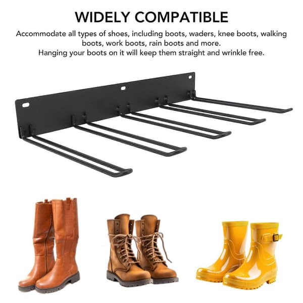 Boot Rack Metal Wall Mounted Metal High Load Capacity Wrinkle Free Rustproof Wader Hanger for Entryways Closets