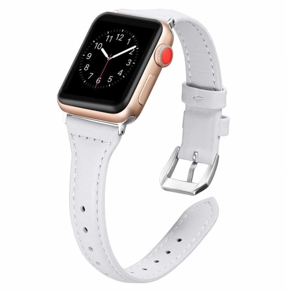 Läderband Kompatibelt med Apple Watch Band, Ersättningsarmband Sportrem för Iwatch Serie 5 4 3 2 1 med Rostfritt Stål Spänne 38-40mm Svart