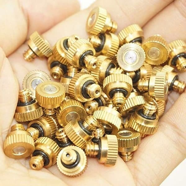 20-pack Brass Misting Nozzles, Atomizer for Cooling Systems (0.3mm Nozzle)