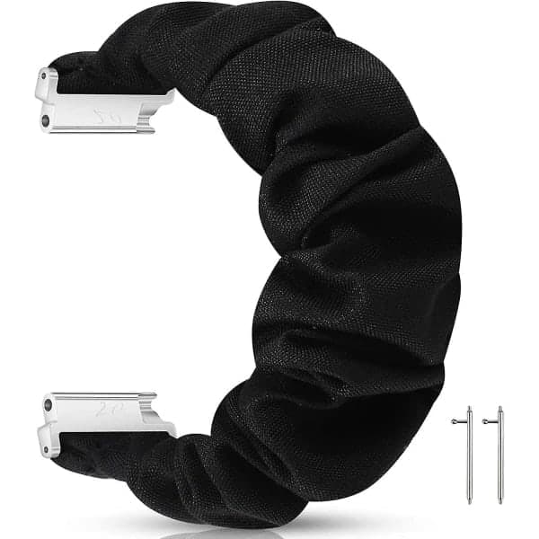 Passer til Samsung Galaxy Watch Active 2 40mm/44mm armbånd for kvinner og menn, feminint elastisk stretchstoff erstatningsrem
