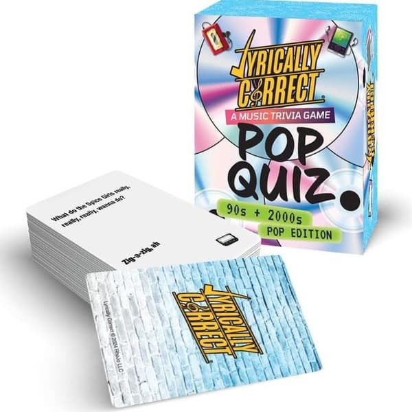 Lyrically Correct '90s & 2000s Pop Trivia Game - Udfyld teksten kortspil til voksenfest/familieaften
