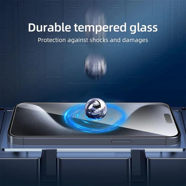 2-pack iPhone 16 Pro Full Coverage Screen Protector HD Tempered Glass transparent
