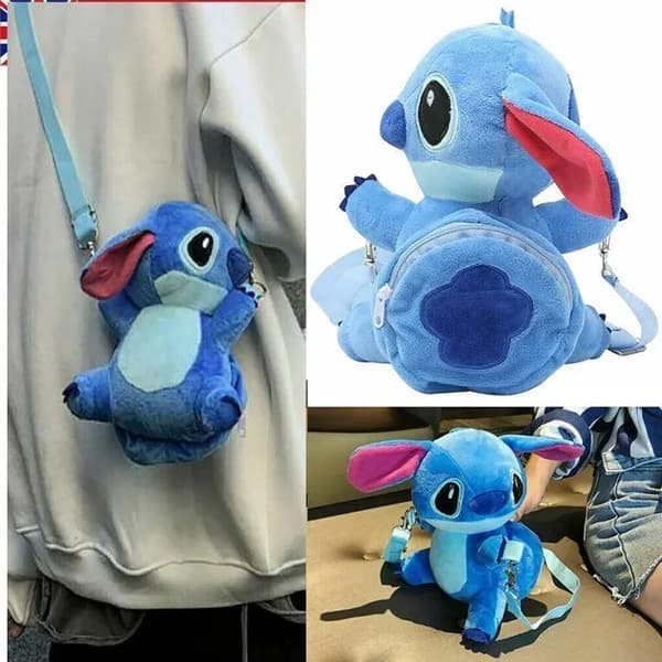 Stitch Mini Plush Backpack, Children's Plush Backpack, Blue