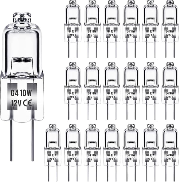 G4 Halogenlampor 10W 12V - Varmvitt - 20-pack 10W 20st 20pcs 20pcs 10W