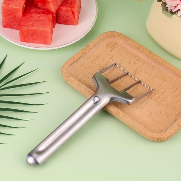Vannmelonkutter, vannmelonkutter i rustfritt stål, bærbar fruktkutter for melon, mango, kjøkkenredskaper for hjem, campingfest