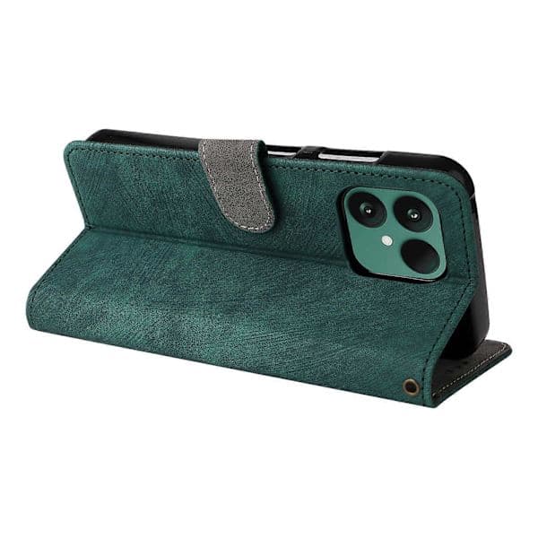 TKdaddy Fairphone 6 PU-läder plånboksfodral med RFID-blockerande stativ och handledsrem grön