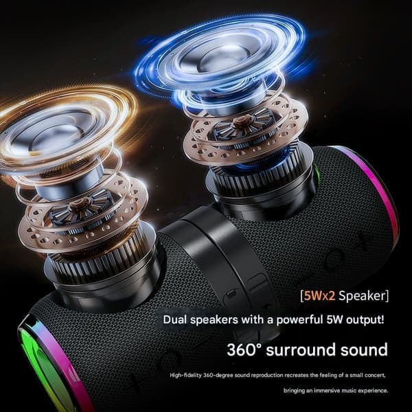 2-in-1 Portable Detachable Bluetooth Speaker Waterproof Split Wireless Speaker Bluetooth V5.4 with 20W High Stereo Sound Wireless Pairing for Home