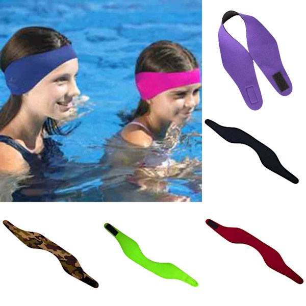 Simning Pannband Simning Öronband Praktisk Bad Surfing Sport Pannband Bälte Simning Cover för hörselskydd purpe L purpe L