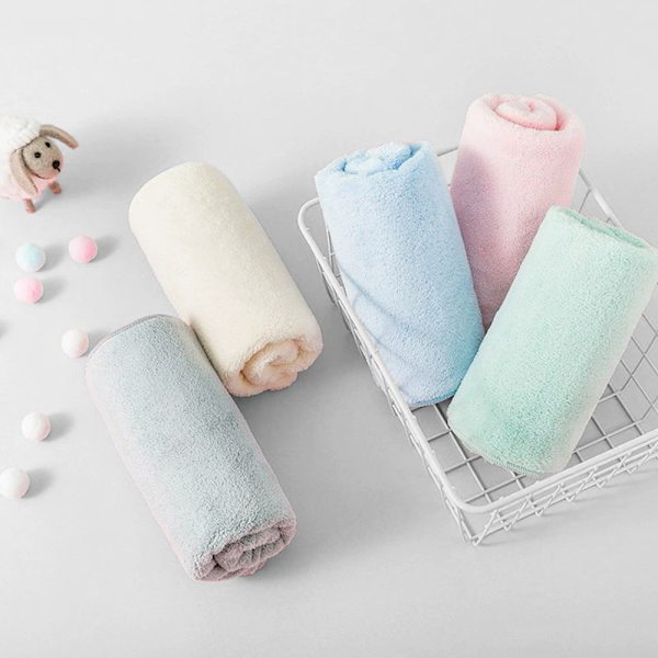 Ultra mjuka badlakan 4-pack (35 x 70 cm) - Snabbtorkande - Korallfleece, mycket absorberande handduk