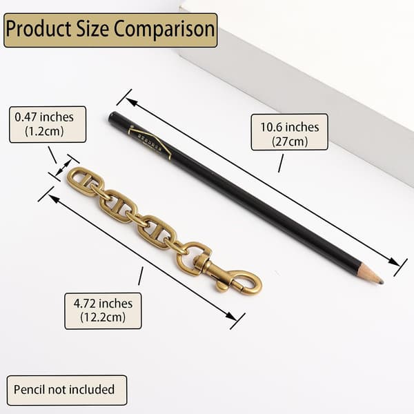 Bag Strap Extender 2 Pcs 4.7 Inch Bag Extender Chain for Shoulder Bag Metal Chain Strap Extender Replacement Bag Extender Accessories (2 Pcs)