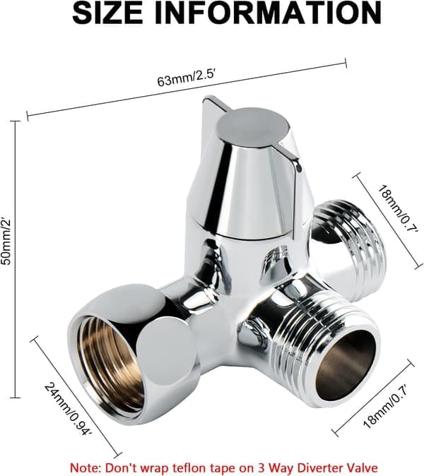 Solid Brass Shower Arm G1/2\", Three-Way Diverter for Handheld and Fixed Shower Heads, Bathroom Component for Shower Head.