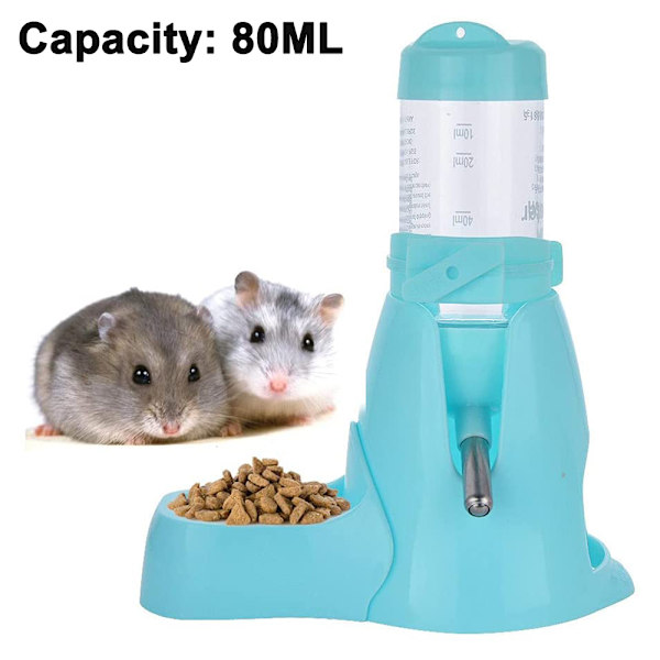 Hamster Vattenflaska, Liten Husdjur Automatisk Drickflaska med Matbehållare Bas Hut Hängande Vattenmatningsflaskor Automatisk Dispenser för Smådjur