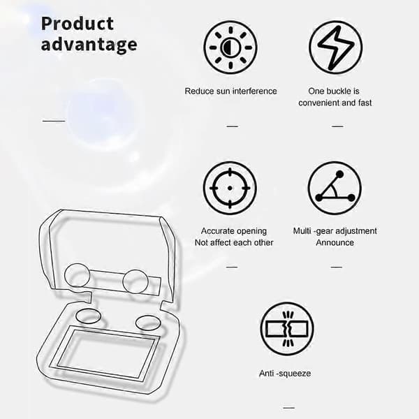STARTRC 1123784 2-i-1 Solskærm til DJI RC Pro Controller ABS+PC Beskyttelsescover