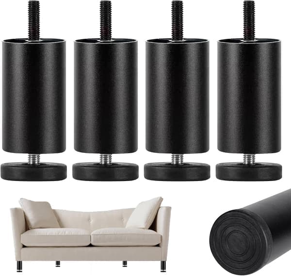 justerbare sengeben 10,16 cm, M8x35 gevind, møbelben i metal, til sofa, bord