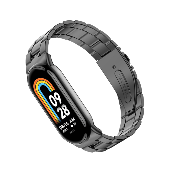 Metallarmbånd til Xiaomi Mi Band 8 Svart