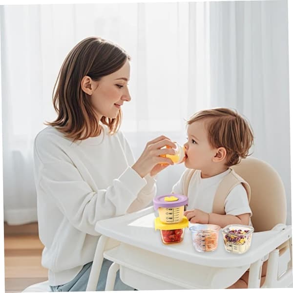 Babymatbokser Spedbarnsmatbeholdere 4 stk 230 ml Runde