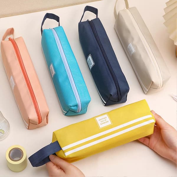 Student Stationery Organizer - Divided Storage & Smooth Zipper - for Back to School Lake Blue
