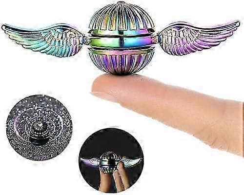 Fidget Spinner i solid metalkugle, iriserende sensorisk håndfingerlegetøj til stress- og angstlindring, ADD ADHD, børn og voksne