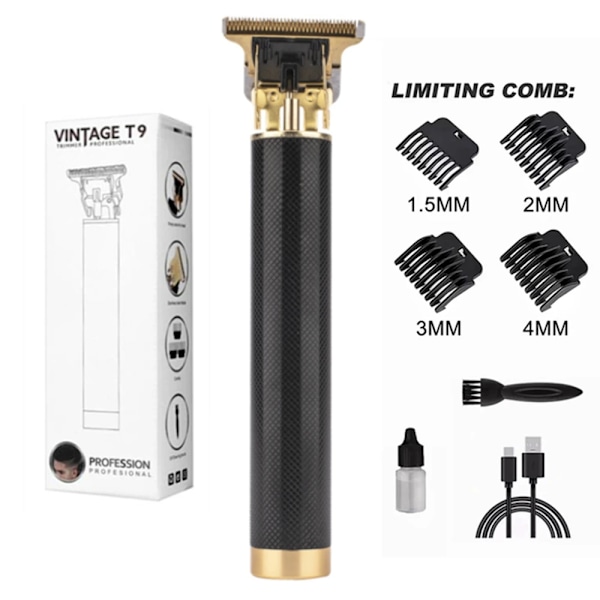 LCD-skärm T9 Electric Hairber 0mm Rakapparat Hårtrimmer Hushållsapparater Rese Frisör Rakmaskiner Rakmaskin för män Trimmer Man Mesh black Mesh black
