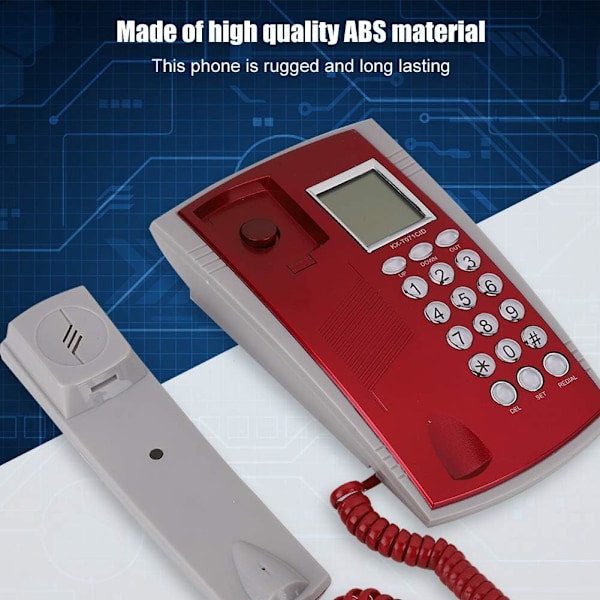 Sladdtelefon Liten Hemtelefon Fasttelefon med Nummerpresentationsdisplay