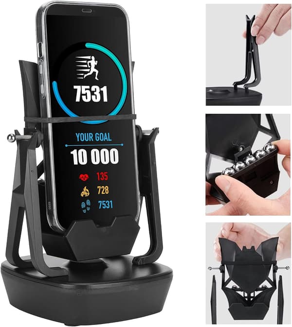 Phone Vibrator Automatic Phone Swing Device Stop Motion Stand Vibrator Mobile Phone Swing Pedometer for WeChat Run Pedometer