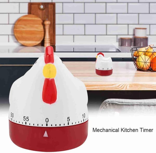 Kitchen Clock Cute Lovely Egg Timer Chicken Mechanical Wind-Up Timer for Cooking Time Reminder Home Decor