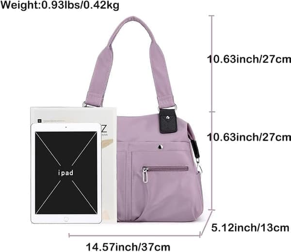 Women's Bag, Multi-Compartment, Single Shoulder Bag, Waterproof, Large Capacity, Casual Travel Shoulder Bag, Black.