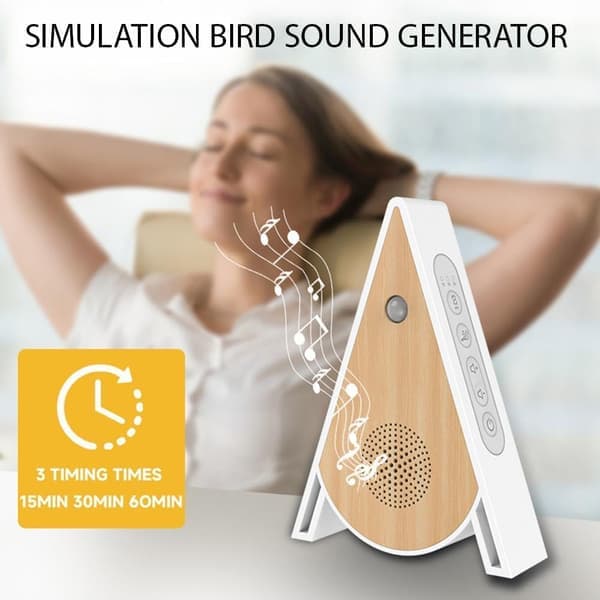 Singing Bird Box, White Noise Nature Sound Box with Motion Sensor, Portable Bird Chirping Box Relaxation Tool with 15/30/60 Minute Timer