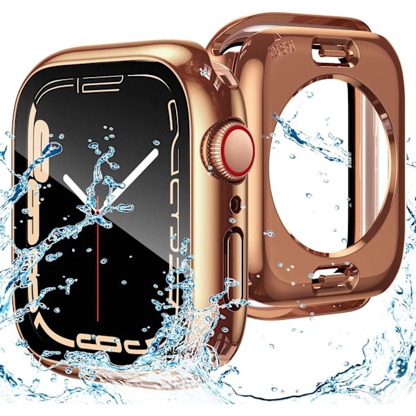 2-i-1 Vattentätt Skal för Apple Watch Series 8 Rose Gold 45mm Rose Gold 45mm