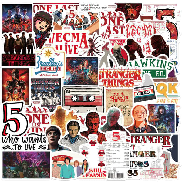 Stranger Things -tarrapaketti | Graffitityyliset tarrat | Fanitaidetta koristeelliset tarrat *Malli 2-50 KPL*