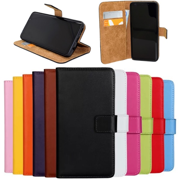 Samsung Galaxy Note9/Note8/J6 plånbok skal fodral skydd skinn - Orange Samsung Galaxy J6 Orange Samsung Galaxy J6