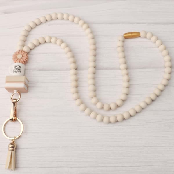 Arbeids-ID-snor - Lærersnor med ID-holder - Stilig tresnor - Super søt Boho sikkerhetssnor for kvinner