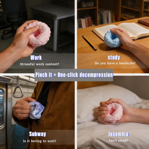 Blød stressbold, perle-stressbold, ASMR milkshake klemmelegetøj, fingerbold (blå) til voksne og børn til at lindre angst.