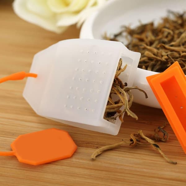 6-pakning silikon te-infuser, te-poser te-infuser for løs te gjenbrukbar te-sil