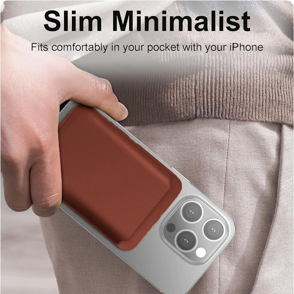 Apple 14 iPhone15 MagSafe plånbok magnetiskt kortfodral Läder PU starkt magnetiskt kortfodral