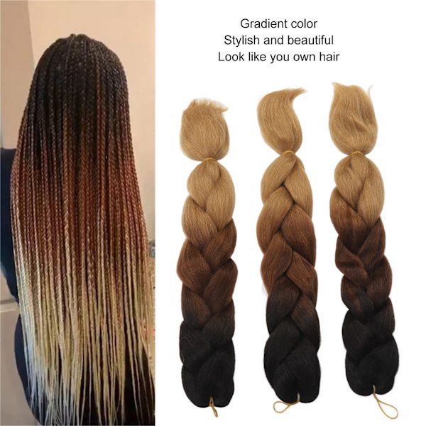 3 st C14 Hår Dreadlocks Extensions Gradient Färg Flätor Hår Extensions Set