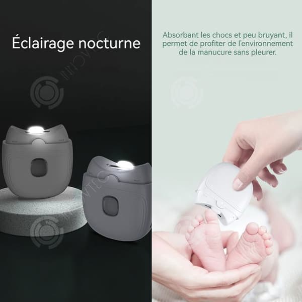 Electric Nail File 76.5x63x33mm, Smart Electric Nail Clipper, Automatic Cutting Tool with Lighting Aid