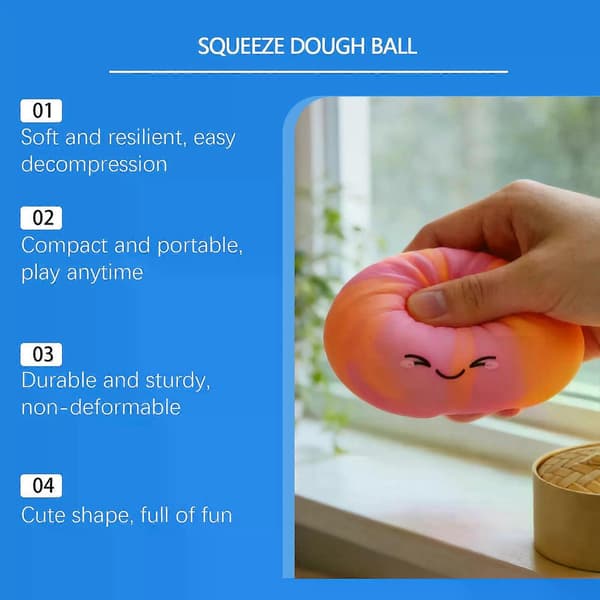 Rainbow Dumpling Squishies, 2026 Nye Dumplings Stressbolde Fidget Sensoriske Bolde, Dumpling Klemme Dejbold Stressaflastning til Voksne Yellow-green-blue