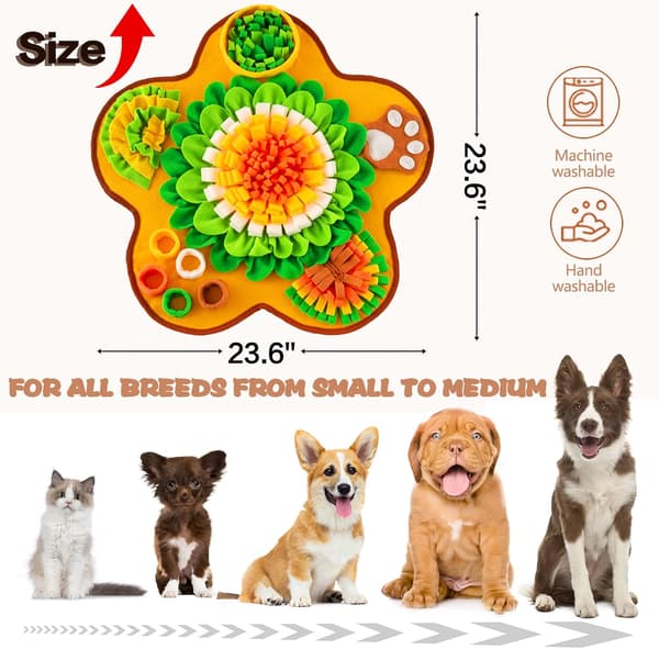 Snusemåtte til Hunde, Kæledyrs Snusemåtte til Små og Mellemstore Hunde, Interaktiv Snusemåtte Fodermåtte til Hvalpe, Foder Hundegodbidmåtte (Grøn, One Size)
